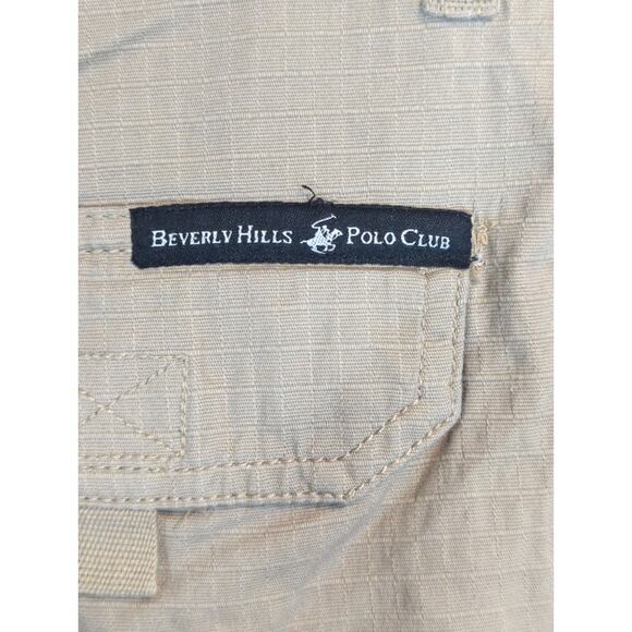 Beverly Hills Polo Club Tan Flat Front Short - Size 34 - High Waist Casual - Picture 10 of 10